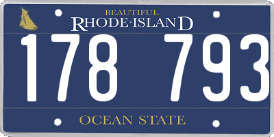 RI license plate 178793