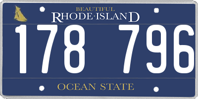 RI license plate 178796