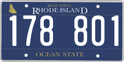 RI license plate 178801