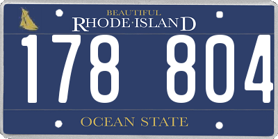 RI license plate 178804
