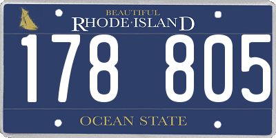 RI license plate 178805