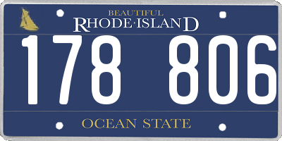 RI license plate 178806