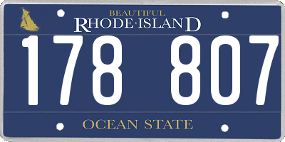 RI license plate 178807