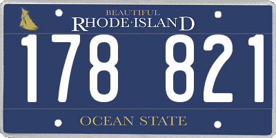 RI license plate 178821