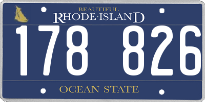 RI license plate 178826