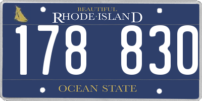 RI license plate 178830