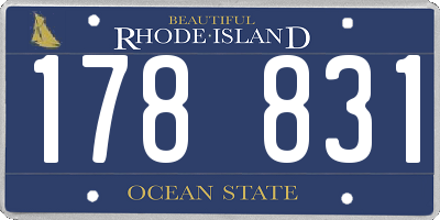 RI license plate 178831
