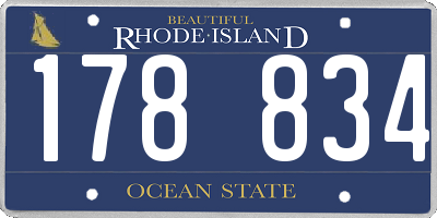 RI license plate 178834