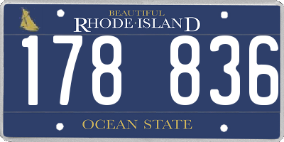 RI license plate 178836