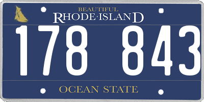 RI license plate 178843