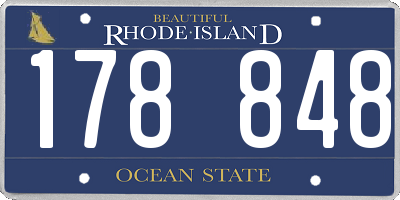 RI license plate 178848