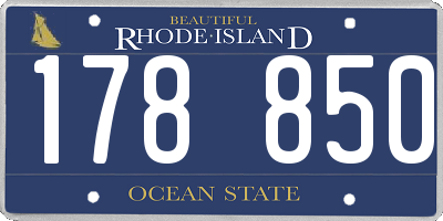 RI license plate 178850