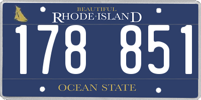 RI license plate 178851