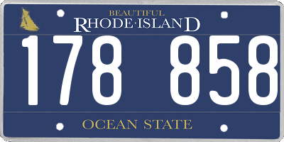 RI license plate 178858