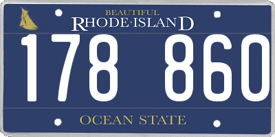 RI license plate 178860