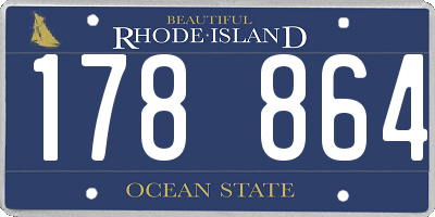 RI license plate 178864