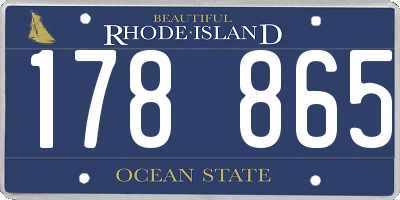 RI license plate 178865
