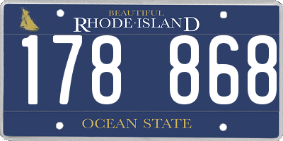 RI license plate 178868