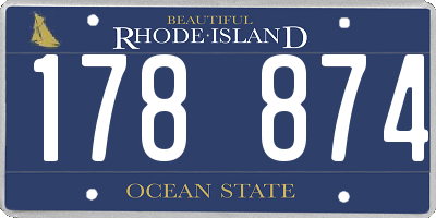 RI license plate 178874