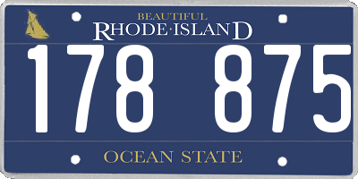 RI license plate 178875