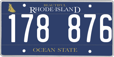 RI license plate 178876