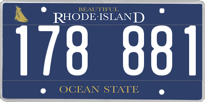 RI license plate 178881