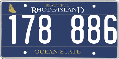 RI license plate 178886
