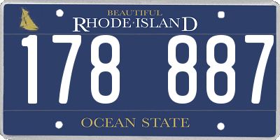 RI license plate 178887