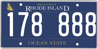 RI license plate 178888