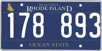 RI license plate 178893