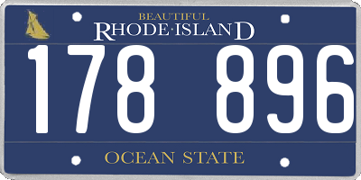 RI license plate 178896