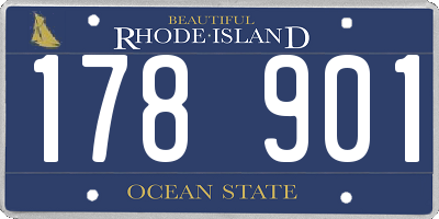 RI license plate 178901