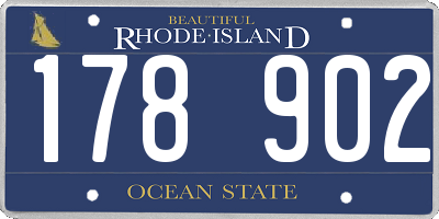 RI license plate 178902