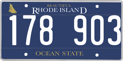 RI license plate 178903