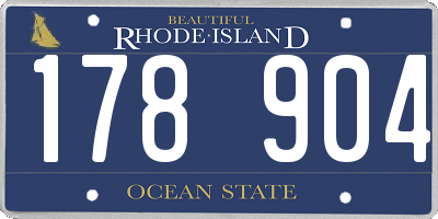 RI license plate 178904