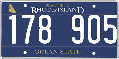 RI license plate 178905