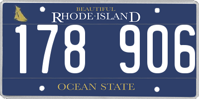 RI license plate 178906
