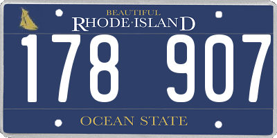 RI license plate 178907