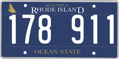 RI license plate 178911