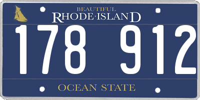 RI license plate 178912
