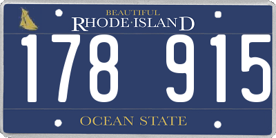 RI license plate 178915
