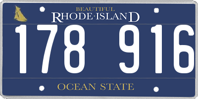 RI license plate 178916