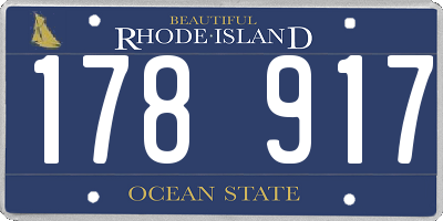RI license plate 178917