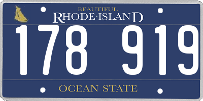 RI license plate 178919