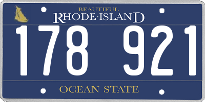 RI license plate 178921