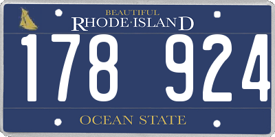 RI license plate 178924
