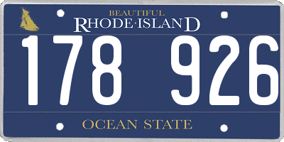 RI license plate 178926
