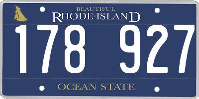 RI license plate 178927