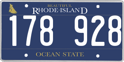 RI license plate 178928