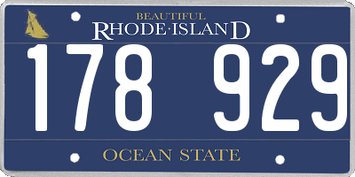 RI license plate 178929